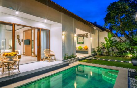 450 meter ke Pantai, Vila 1 Kamar Tidur dengan Kolam Renang Pribadi (C)